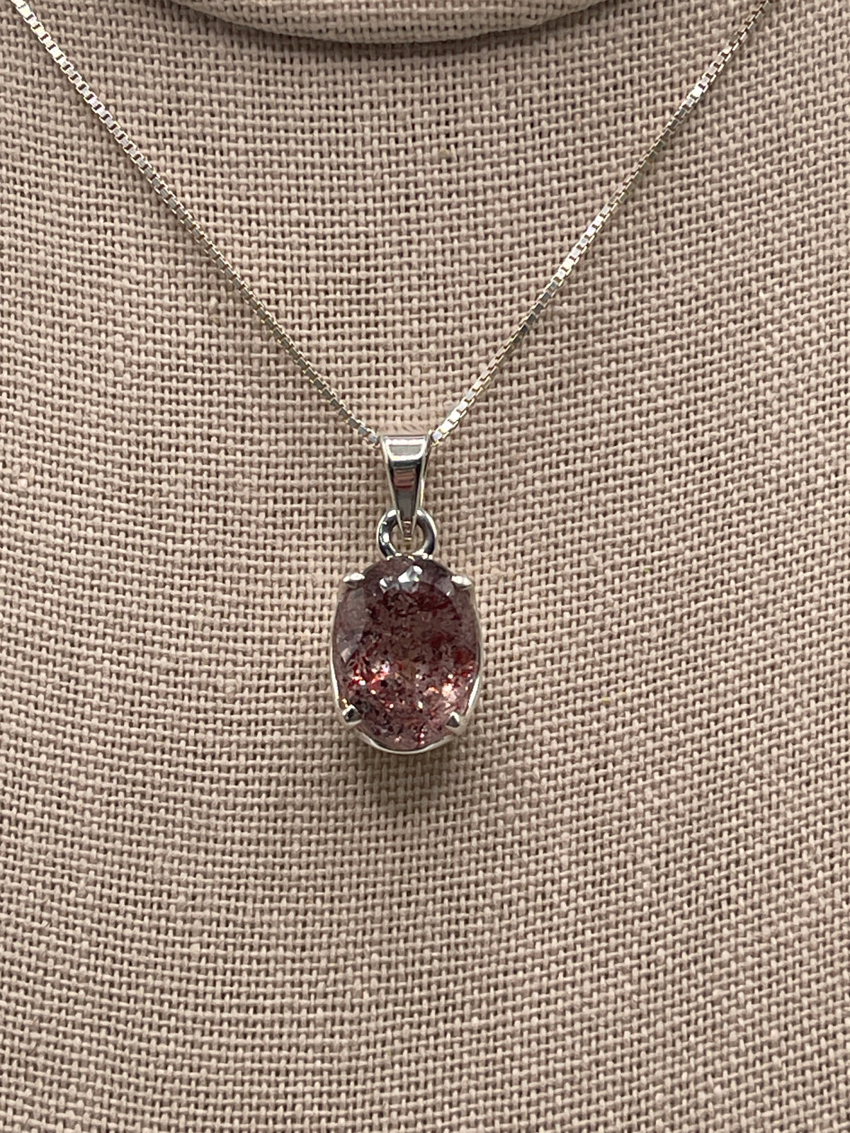 Lepidocrocite Faceted Sterling Silver Pendant