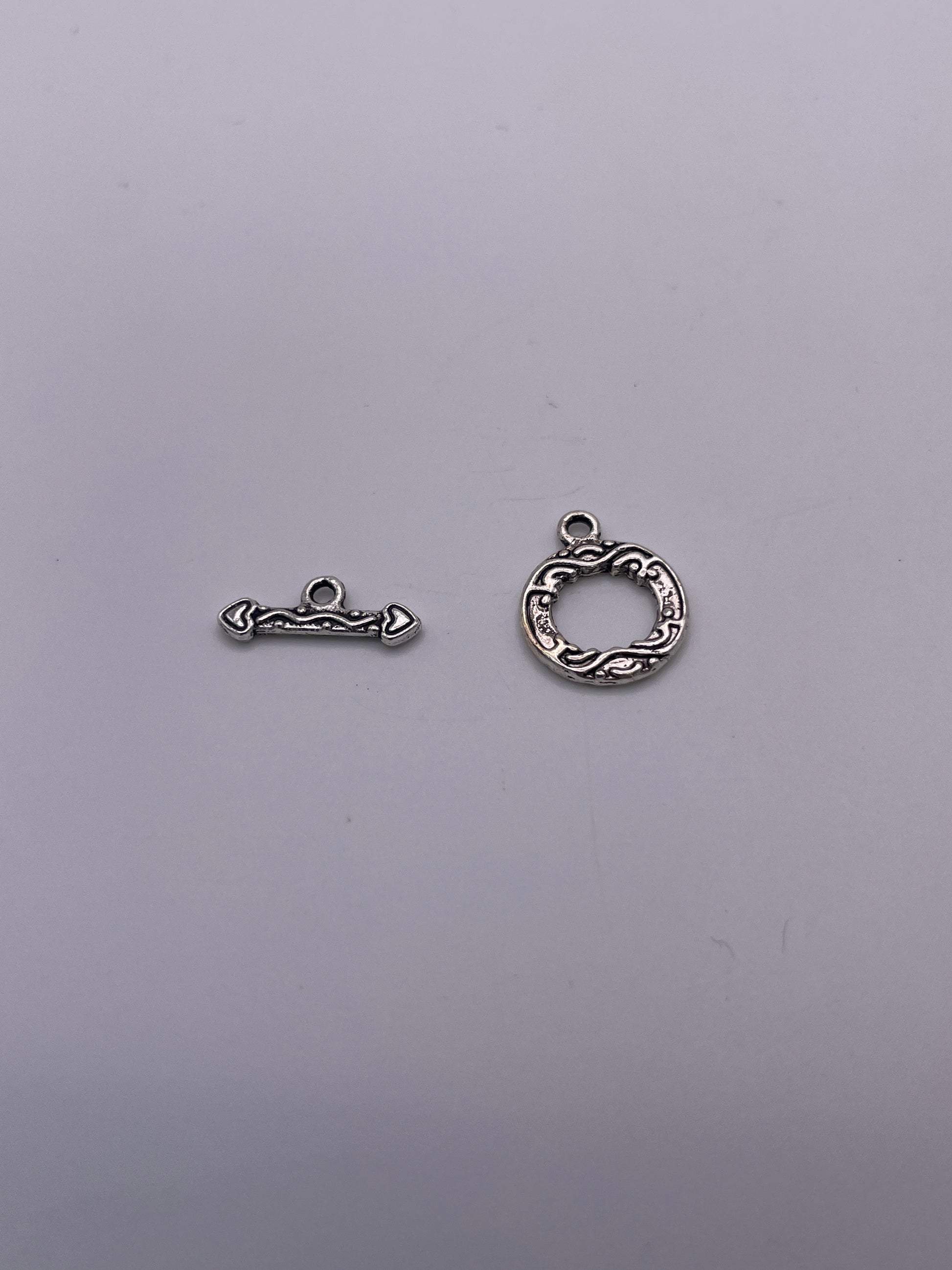 Pewter Wavy Heart Toggle Clasp 1.30
