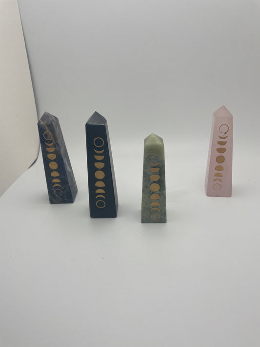 Moon Cycle Gemstone Obelisk