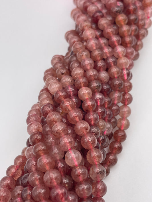 6mm Strawberry Quartz Bead Strand