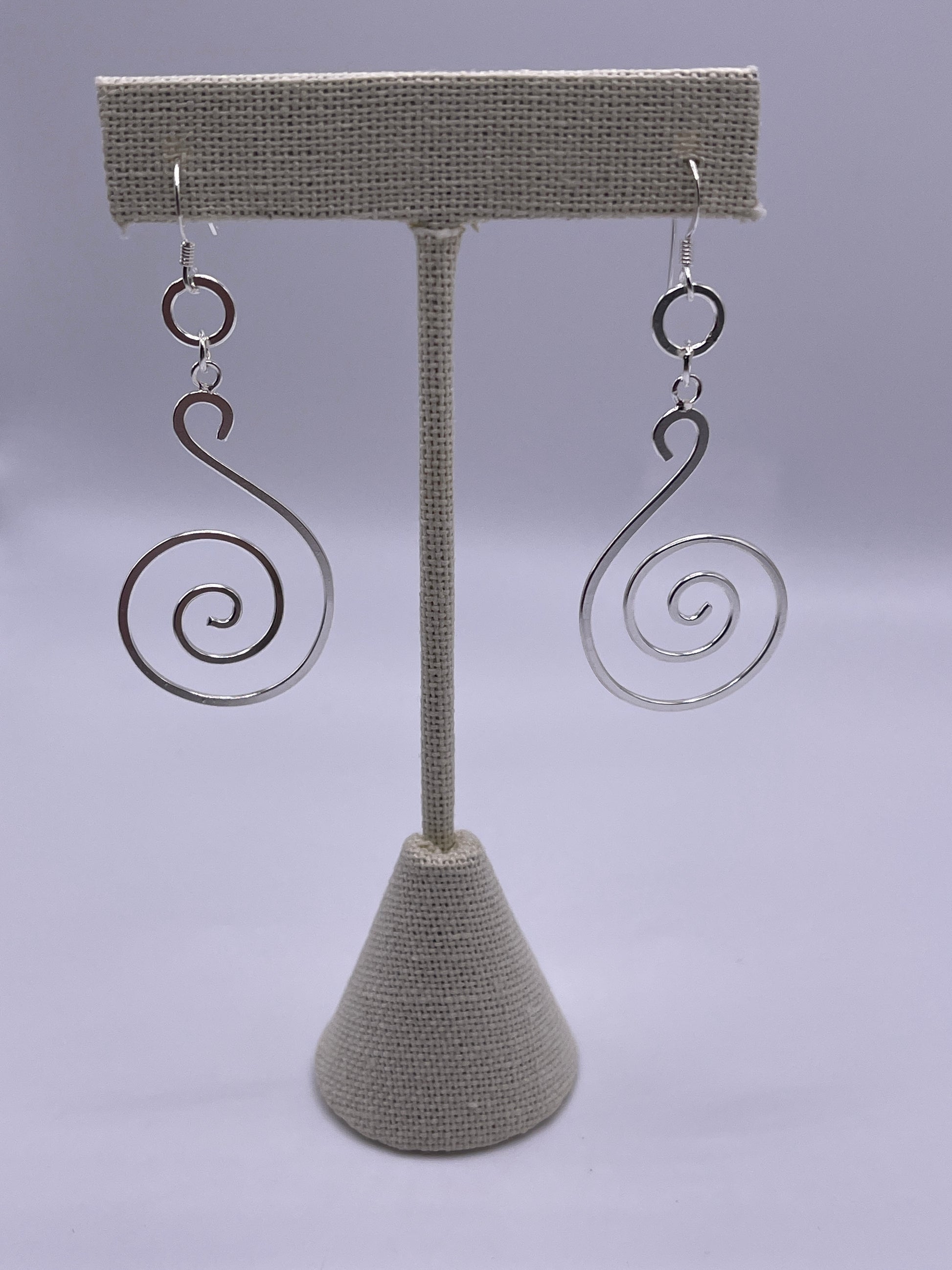 Spiral Dangle Sterling Silver Earrings