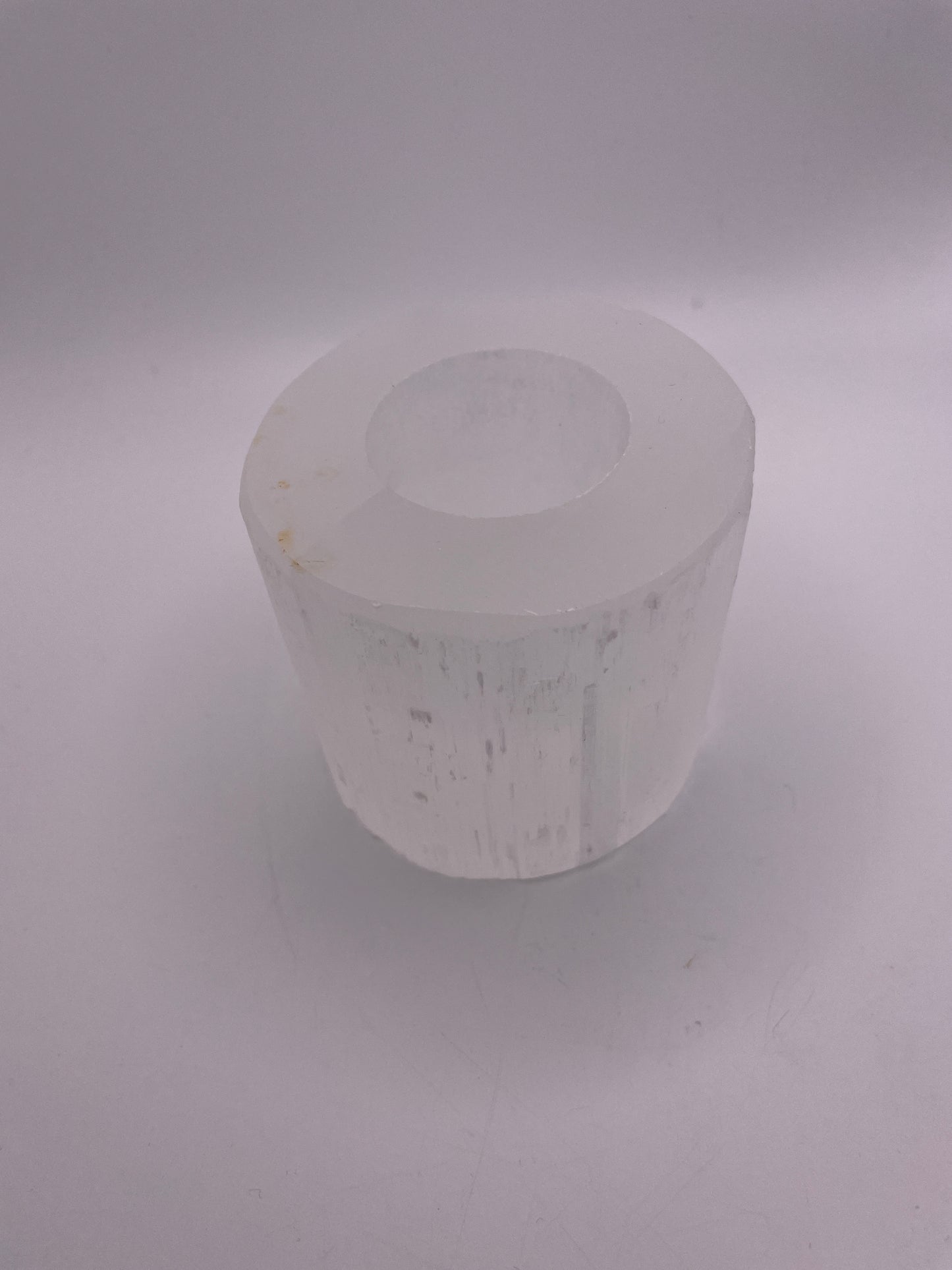 Round Selenite Candle Holder 3