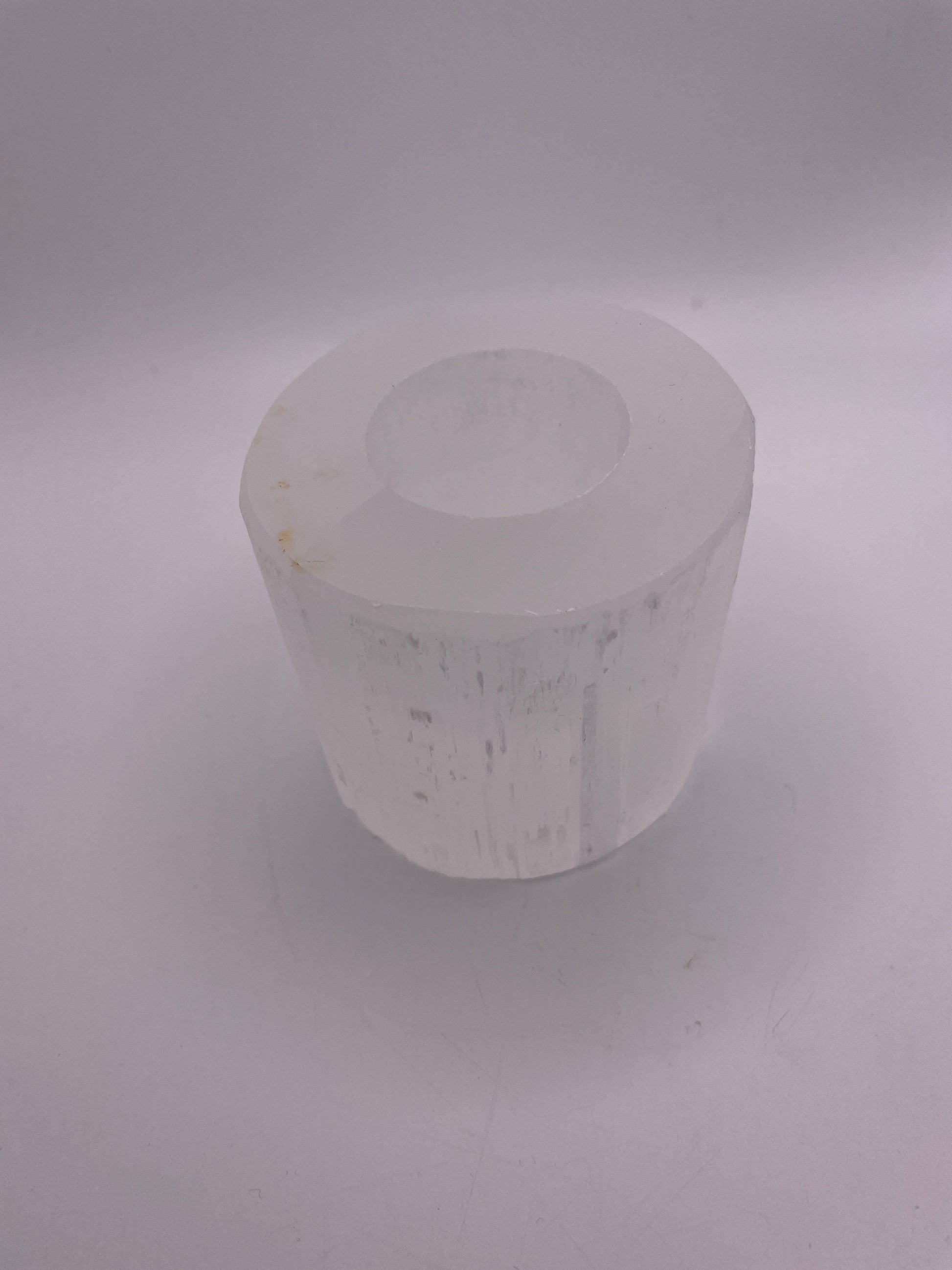 Round Selenite Candle Holder 3