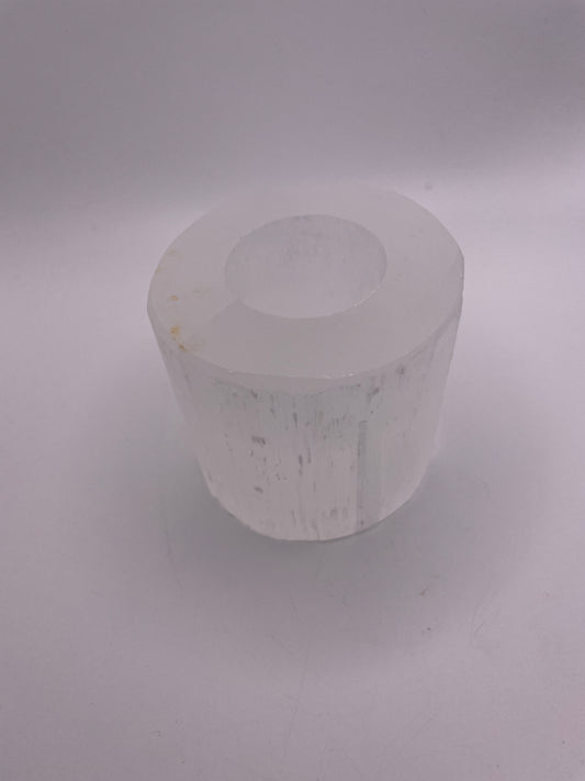 Round Selenite Candle Holder 3