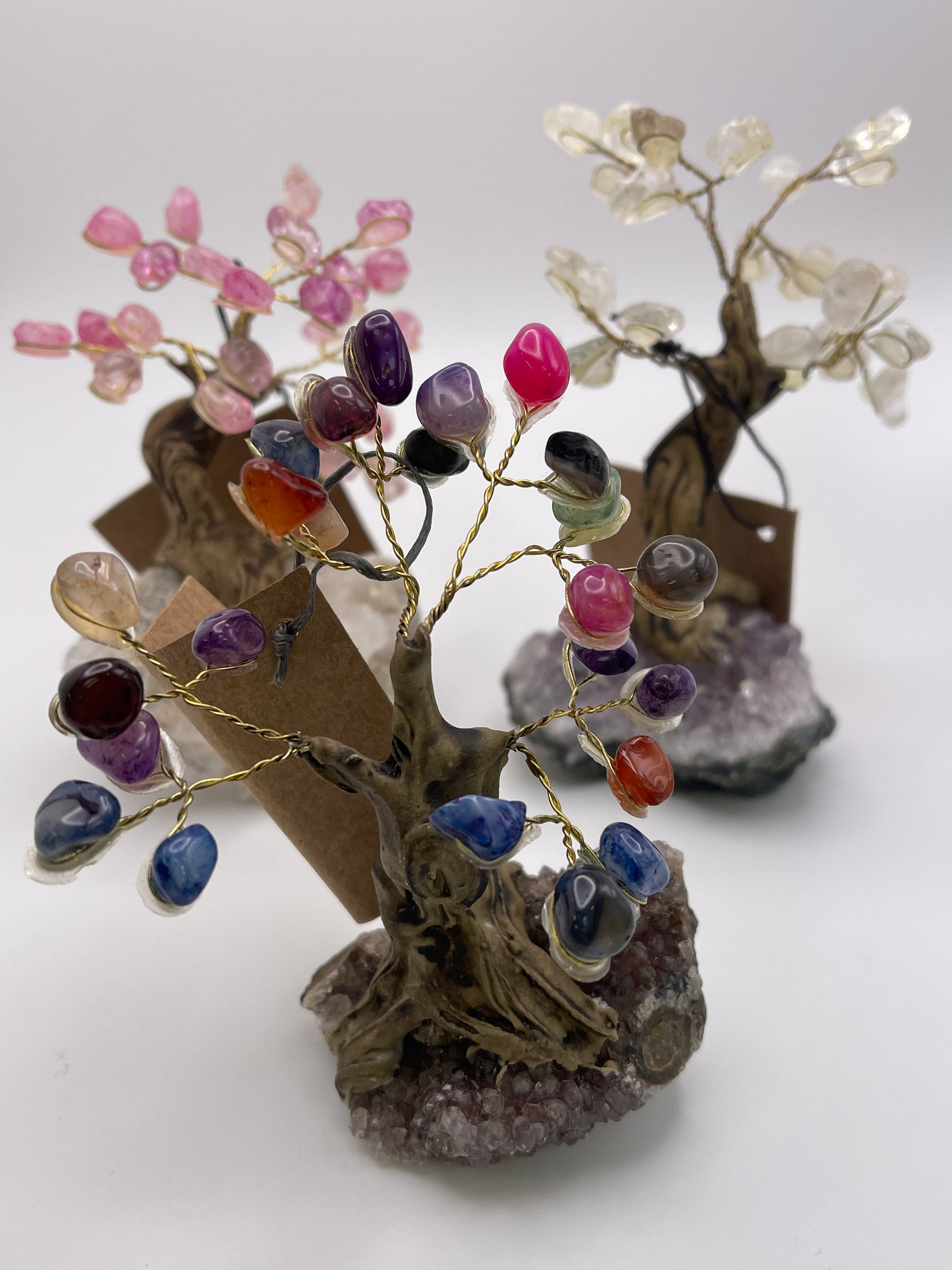 bonsai beads tree Bonsai Gem Tree on Quartz or Amethyst 4.5-5” – Crystal Castle Beads