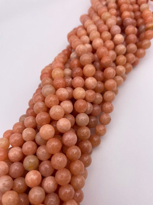 8mm Peach Calcite Bead Strand