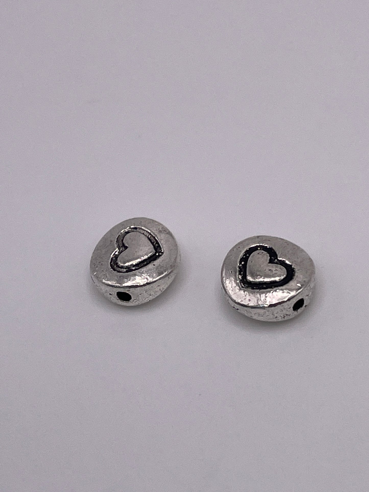 Pewter Heart Coin Bead