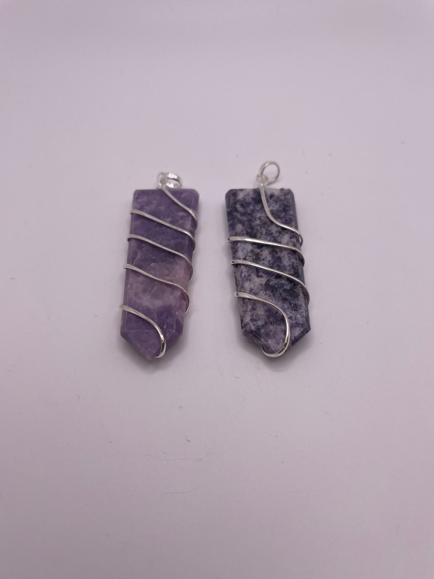 Lepidolite Point Pendant Spiral