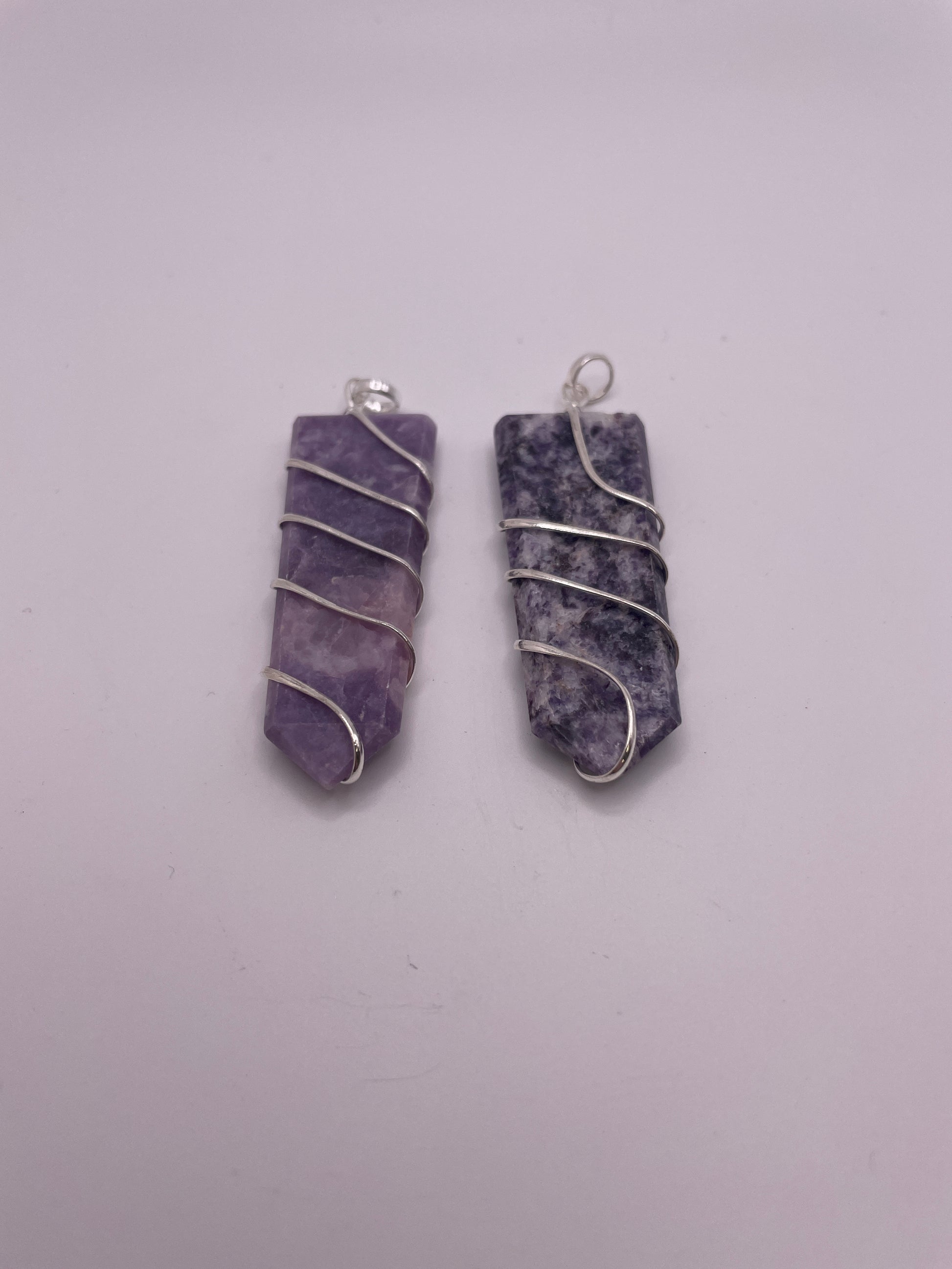 Lepidolite Point Pendant Spiral
