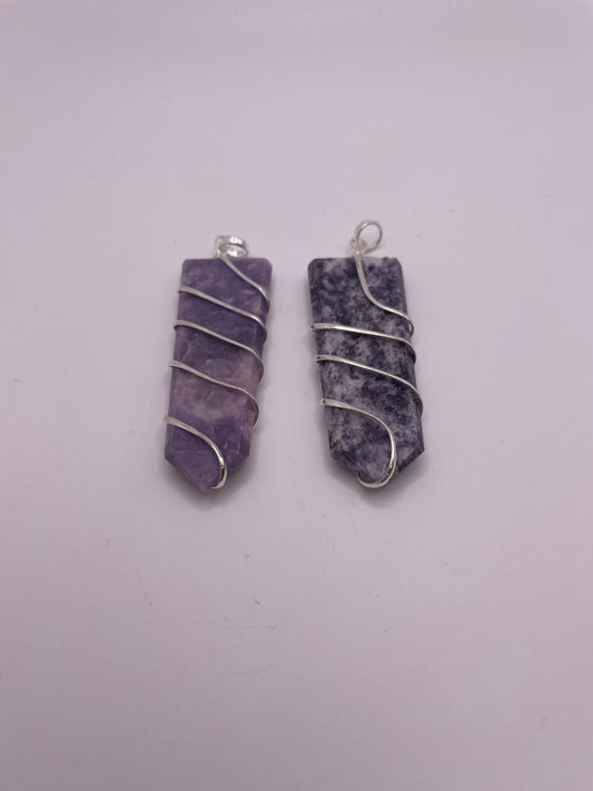 Lepidolite Point Pendant Spiral