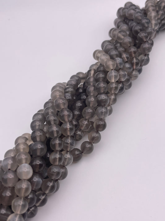 7mm Grey Moonstone Bead Strand