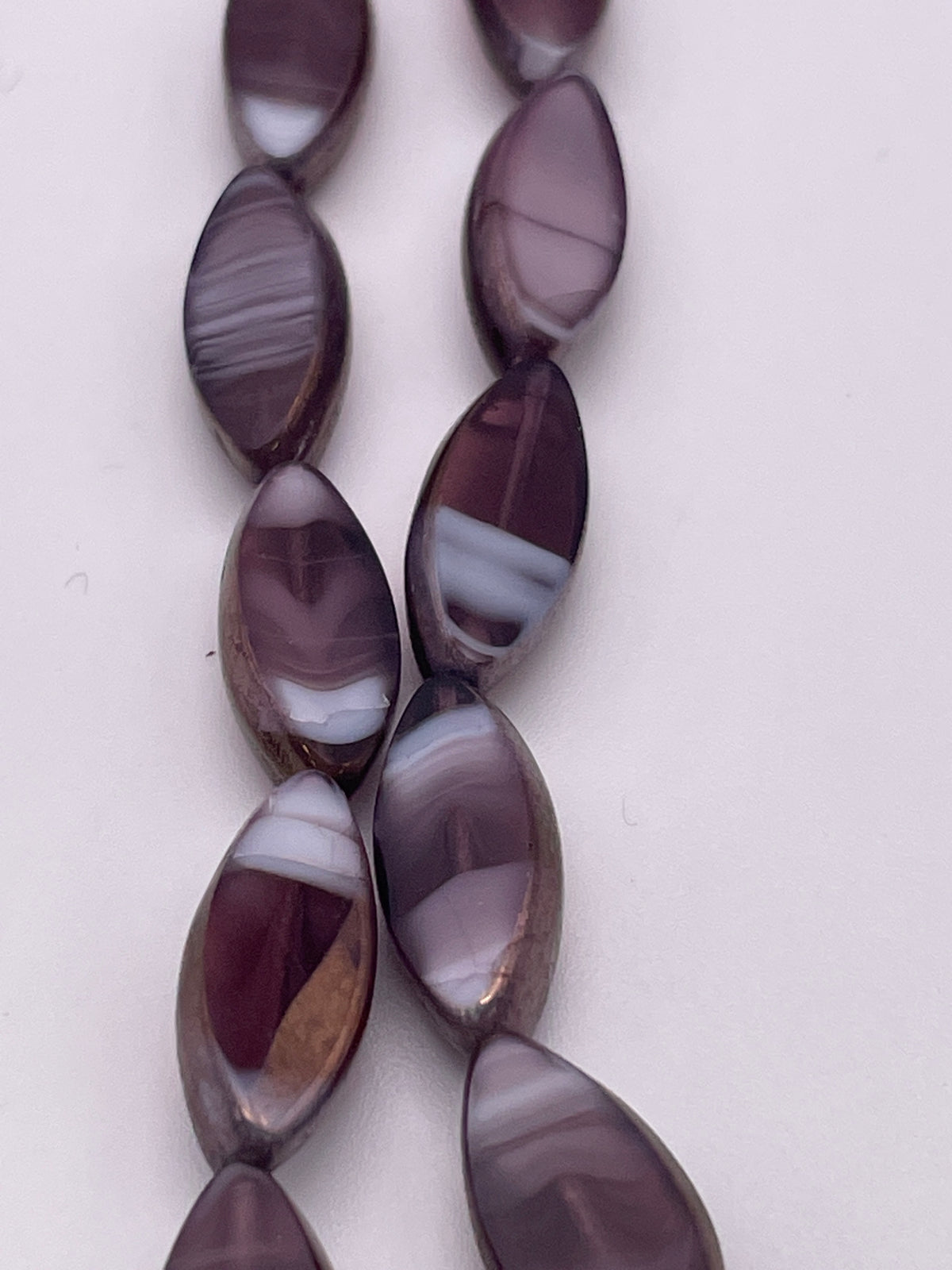 8mm Mauve Oval Czech Bead Strand