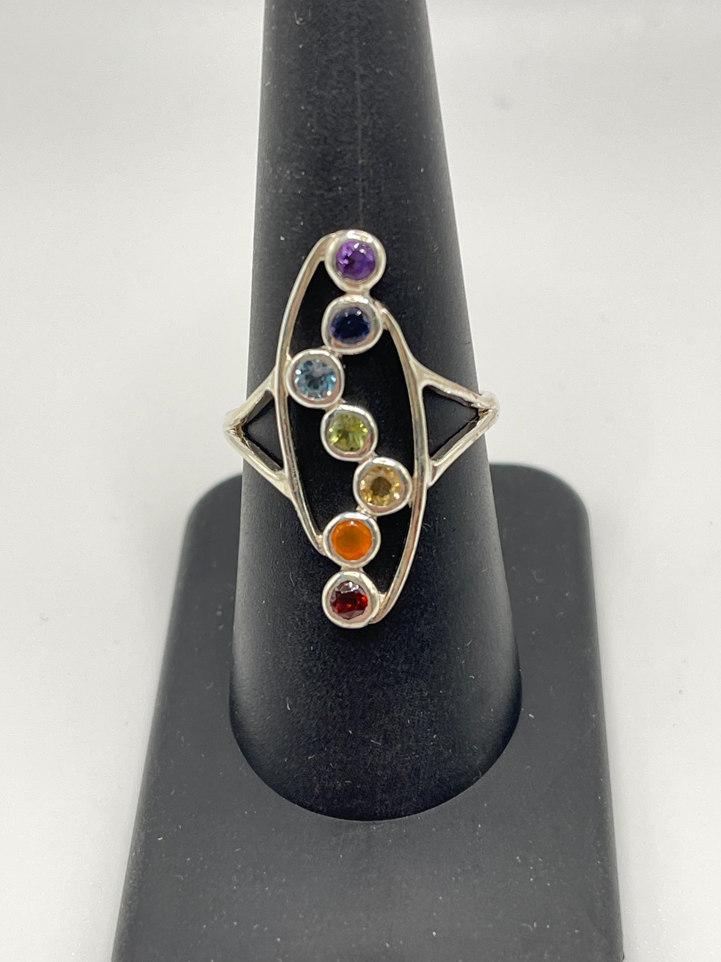 Chakra Sterling Silver Oval Ring