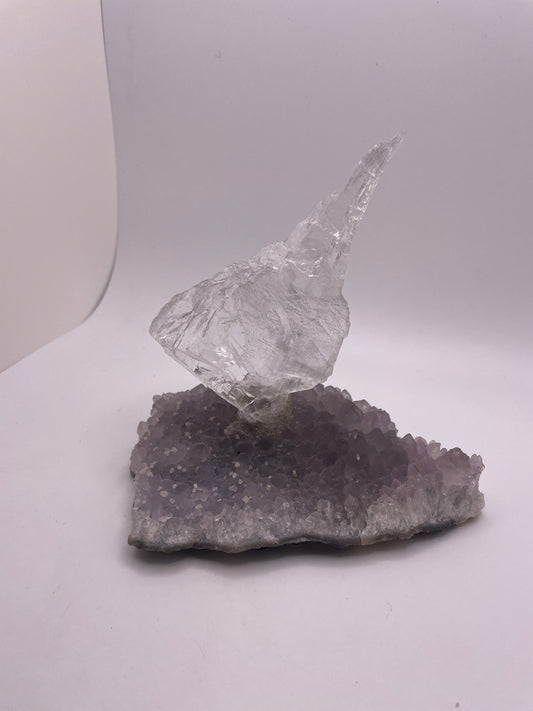 Gypsum On Amethyst Specimen