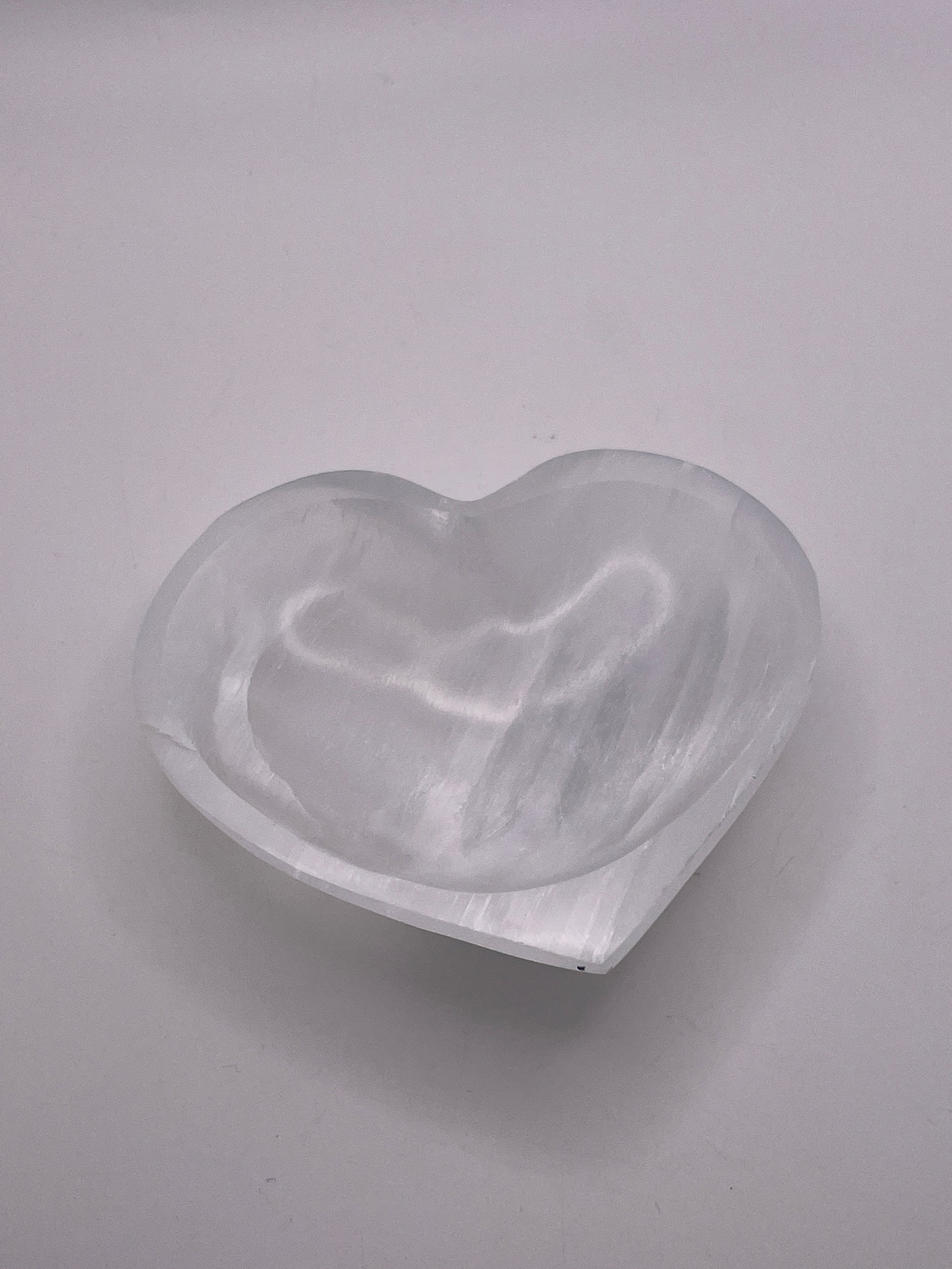 Small Selenite Heart Bowl 4