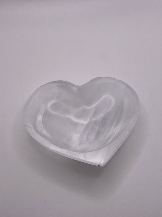 Small Selenite Heart Bowl 4