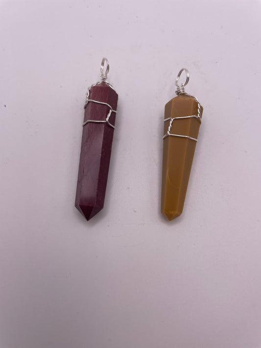 Mookaite Wire Wrapped Point Pendant
