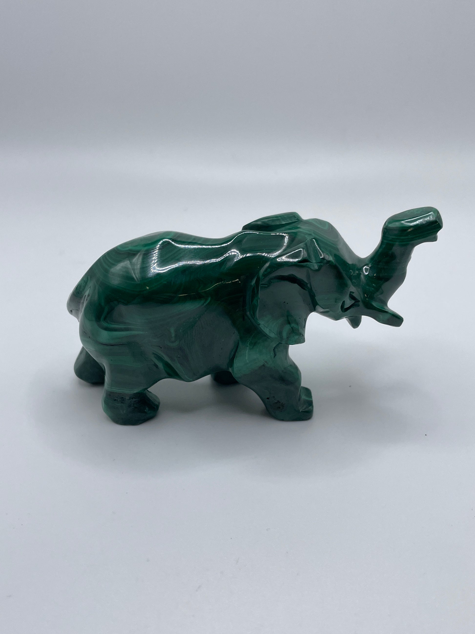 Malachite Elephant Carving