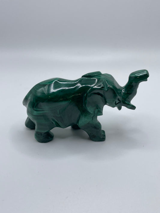Malachite Elephant Carving