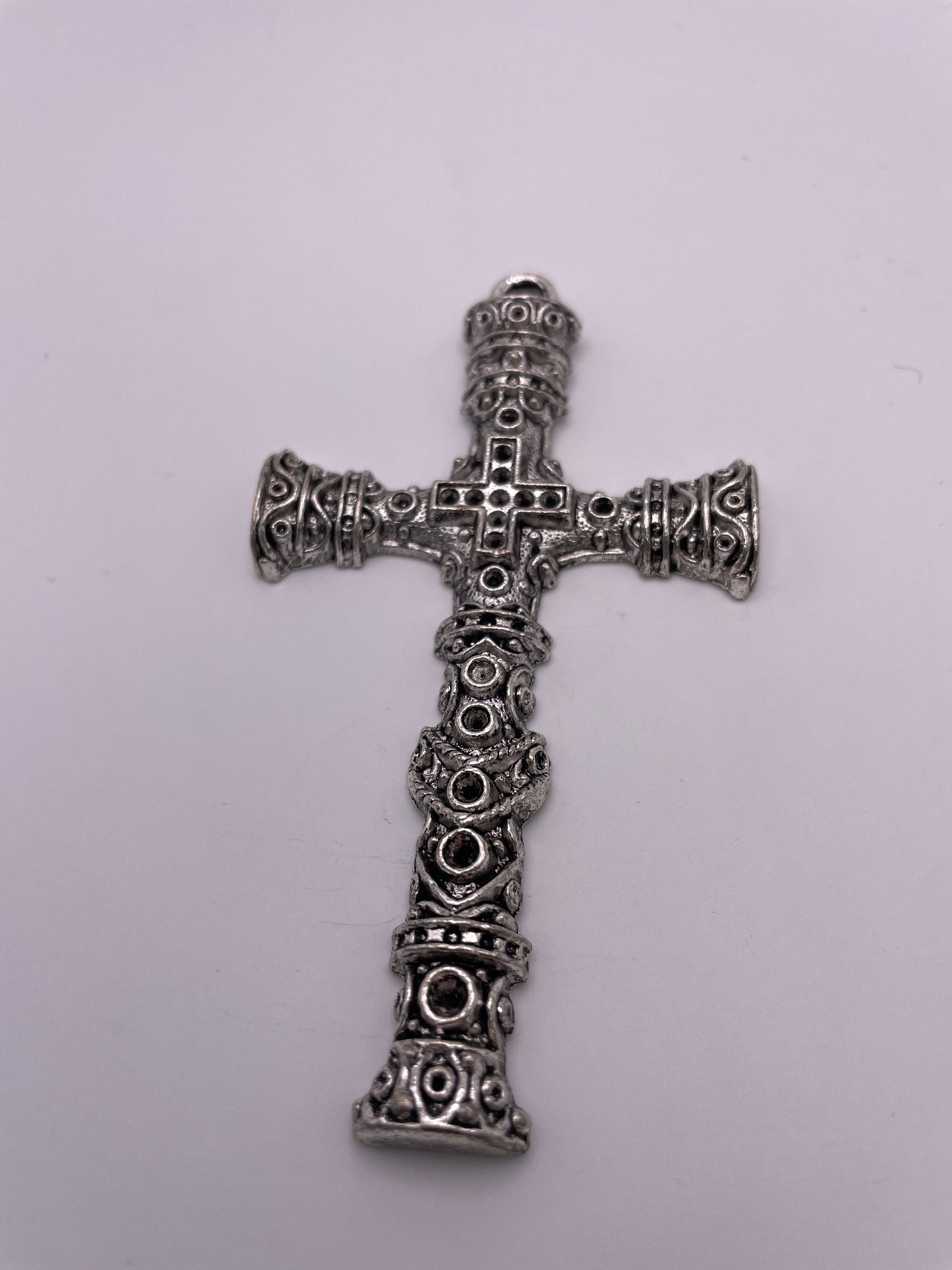 Pewter Ornate Cross 3.25