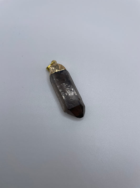 Gold Plated Smokey Quartz Pendant