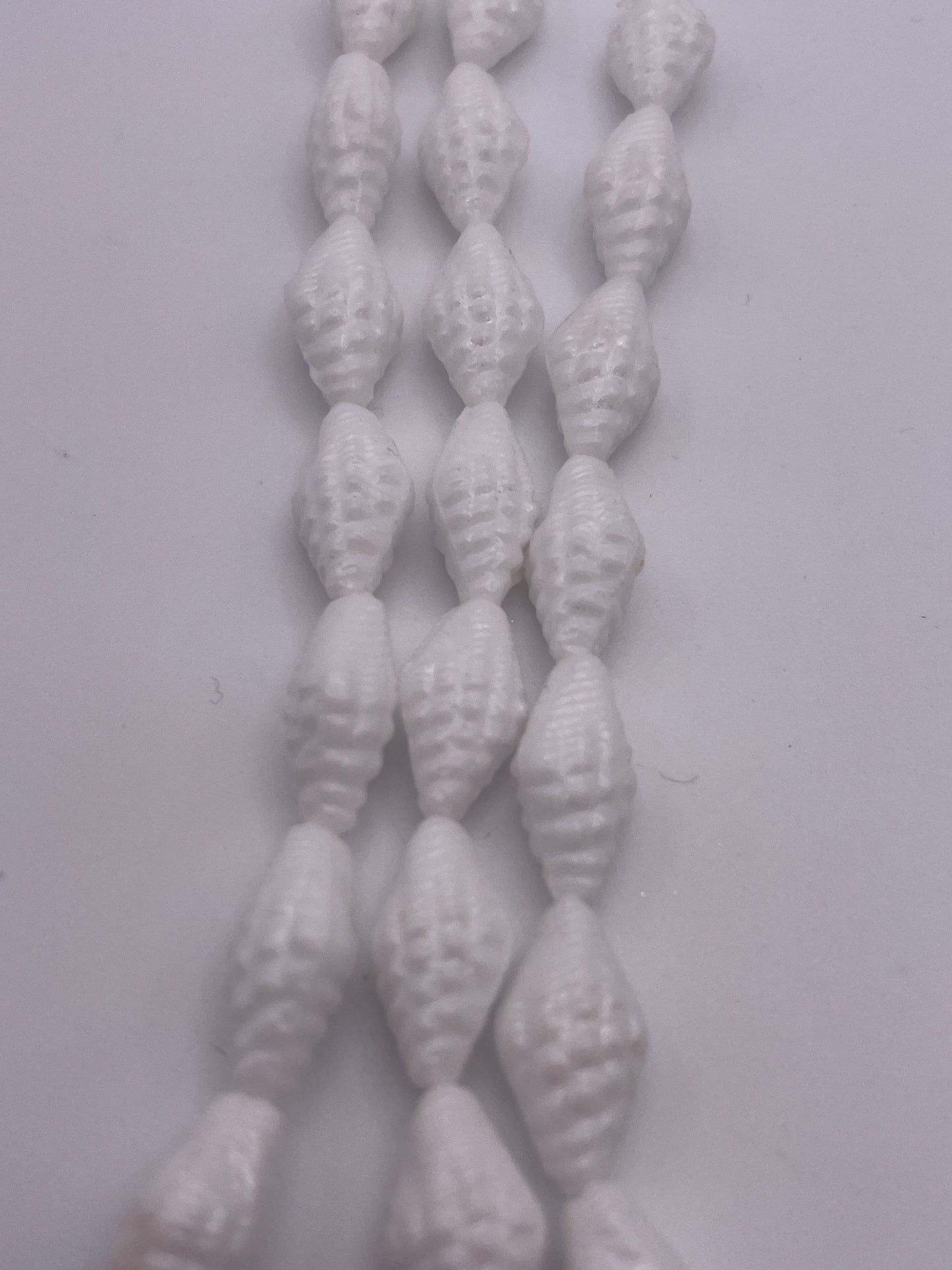 9mm White Bumpy Bicone Czech Bead Strand