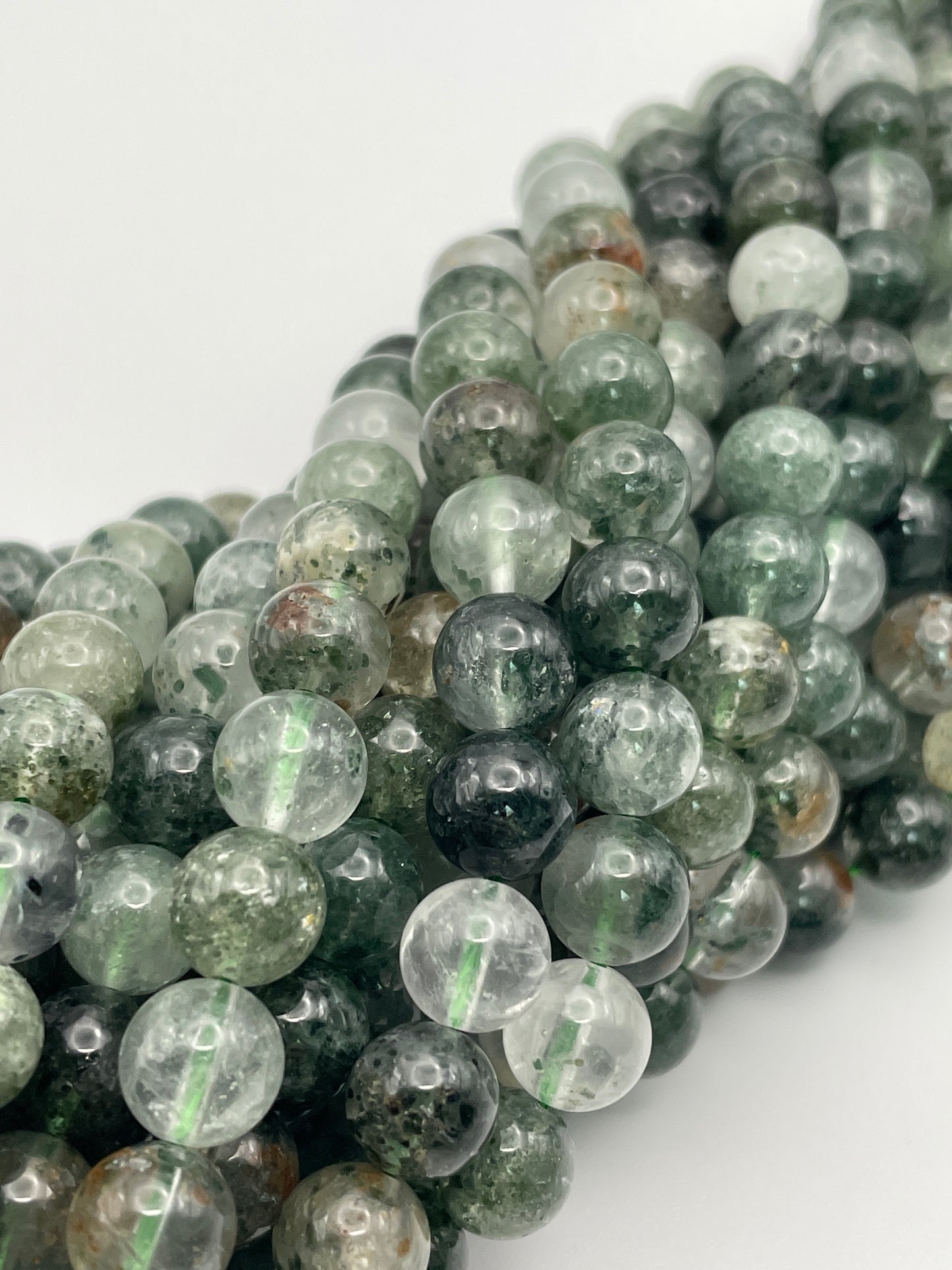 8mm Green Phantom Round Bead Strand
