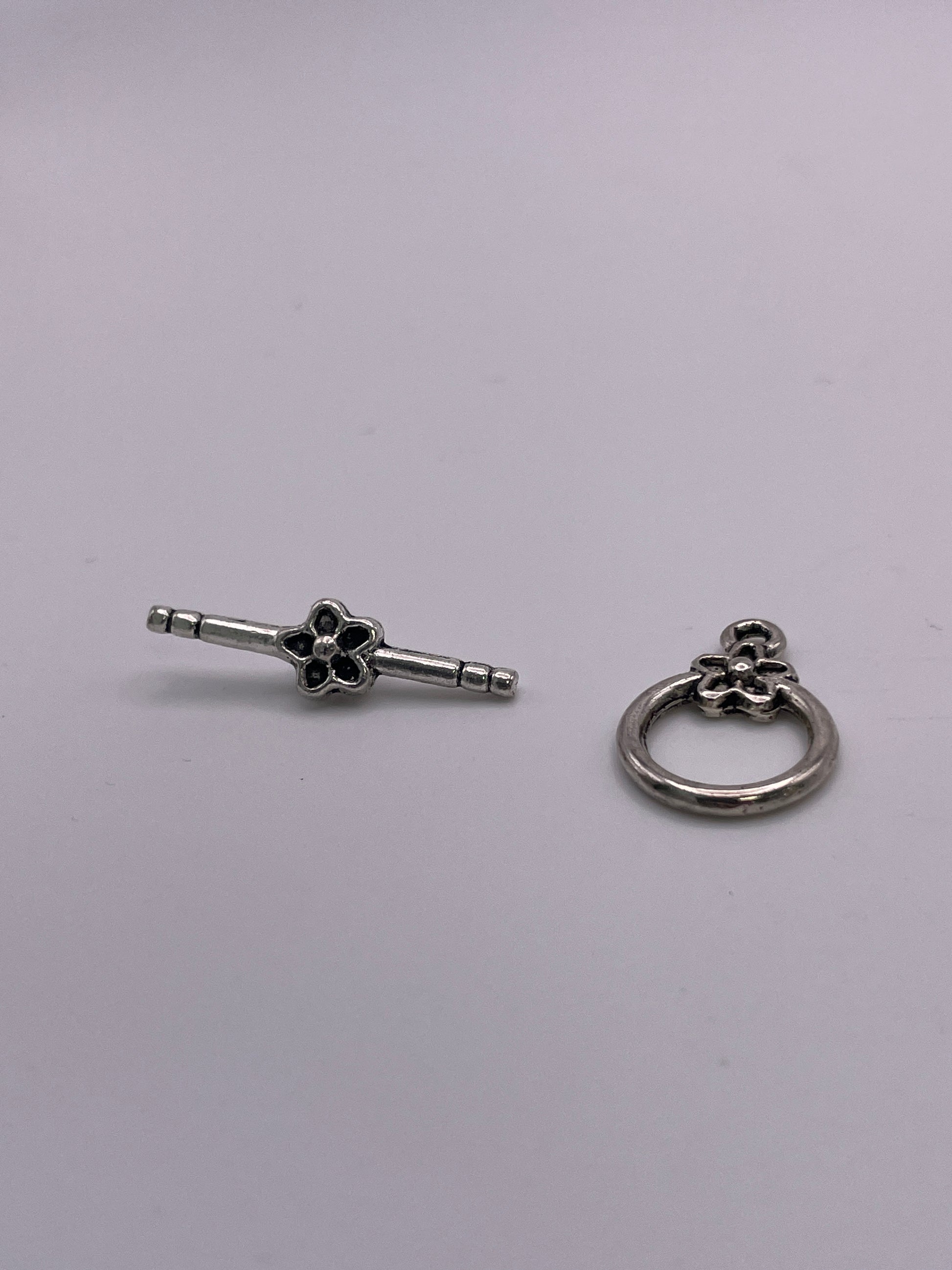 Pewter Flower Toggle Clasp 1.30