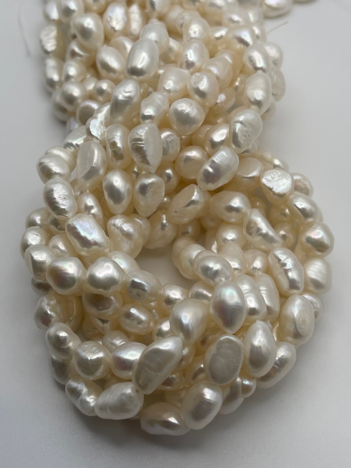 7-8mm White flat pearl