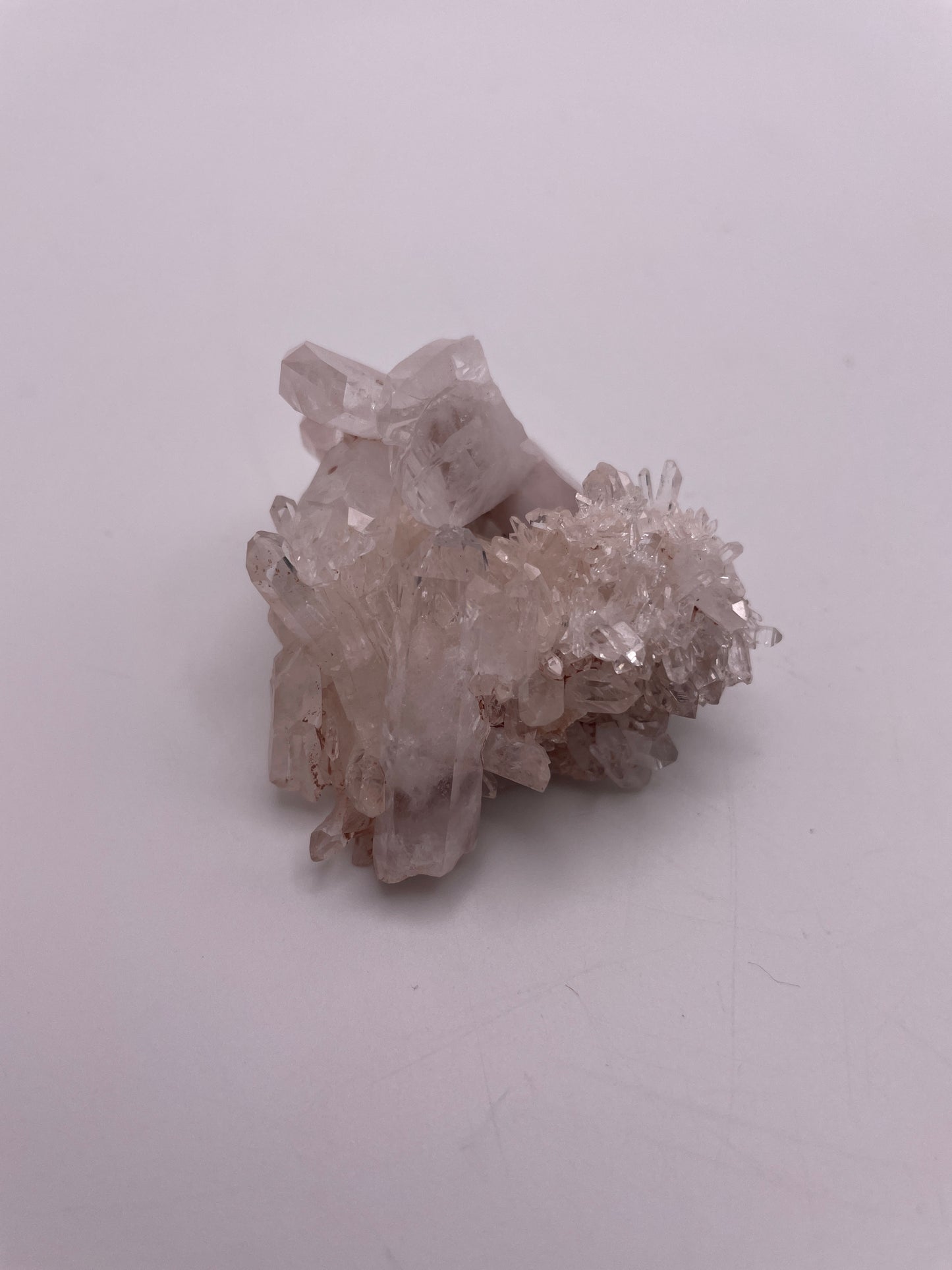 Pink Lemurian Quartz Cluster 2” Near Druzy