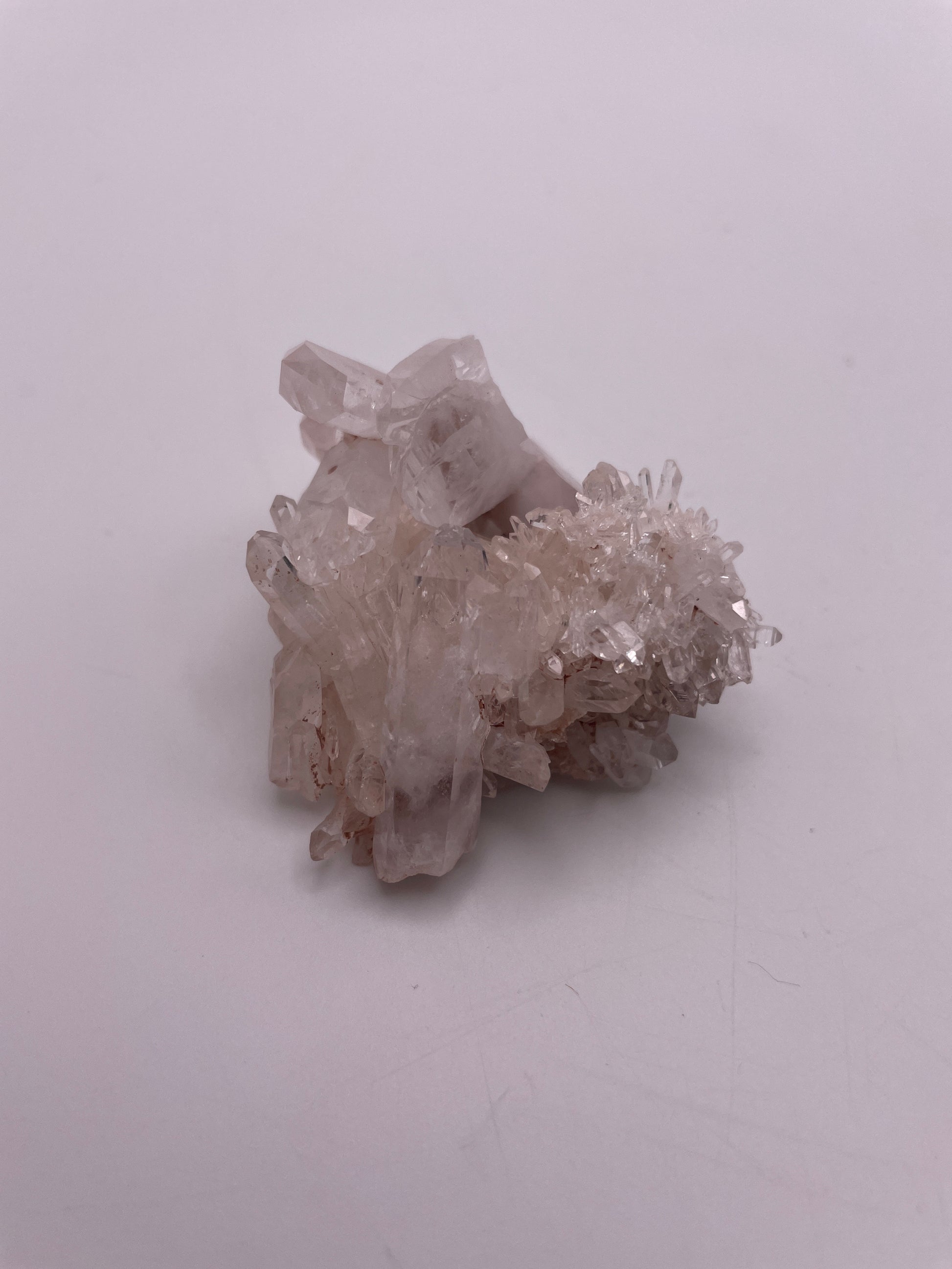 Pink Lemurian Quartz Cluster 2” Near Druzy