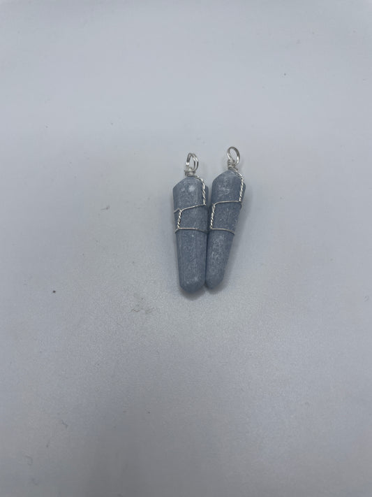 Angelite Wire Wrapped Point Pendant