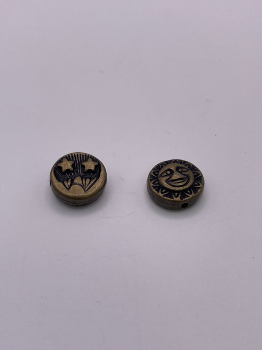 Pewter Sun & Moon Bead 1.50