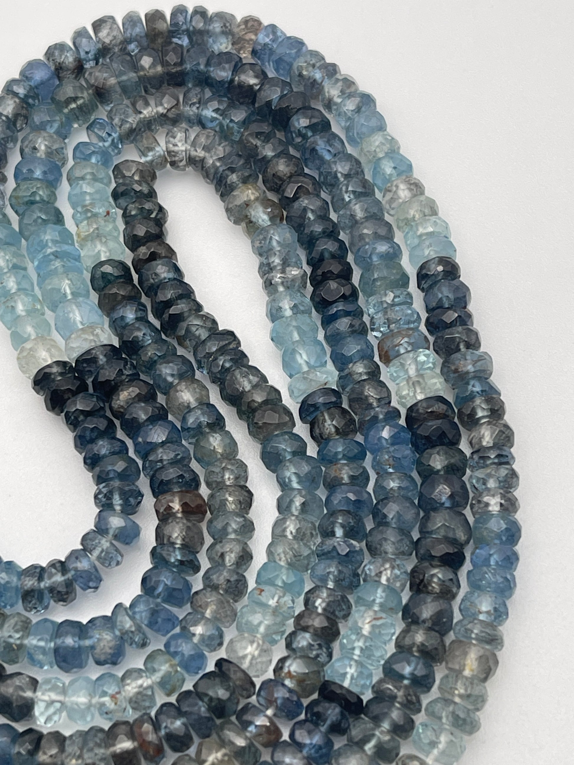 6mm Aquamarine Moss Faceted Rondell AAA