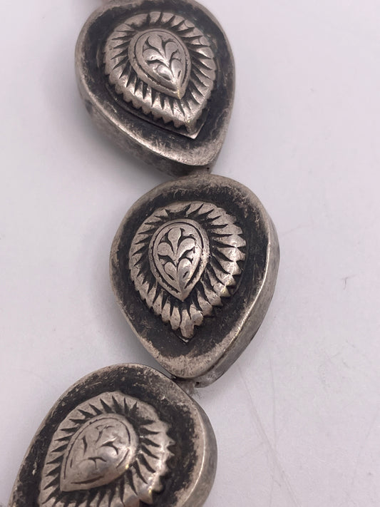 Plant Pattern Bead Indian Coin Silver Single Bead