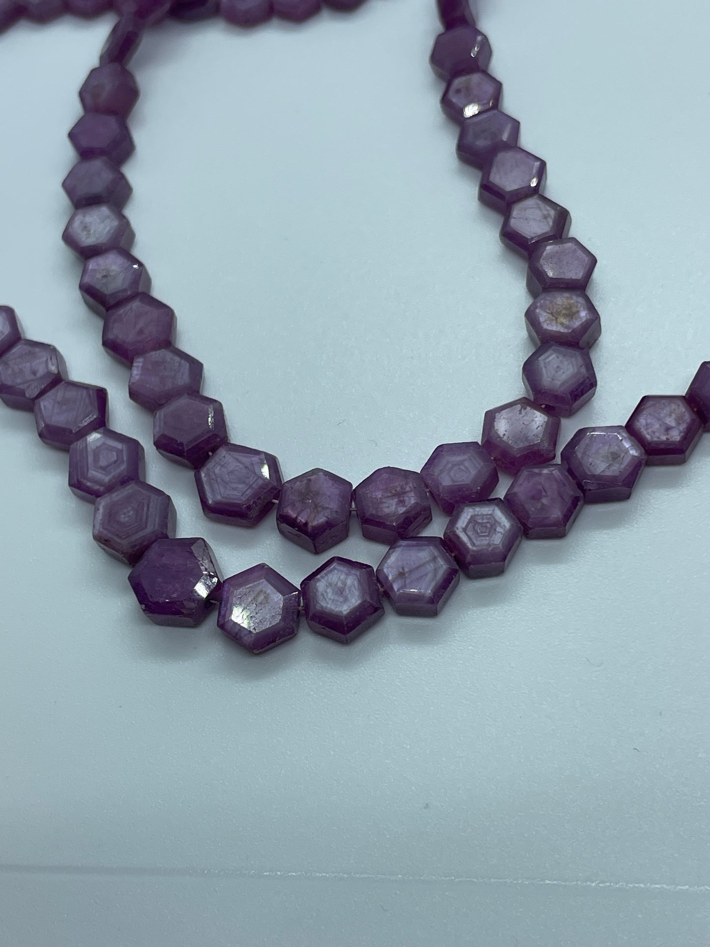 6-8mm Star Ruby Graduated Bead Strand