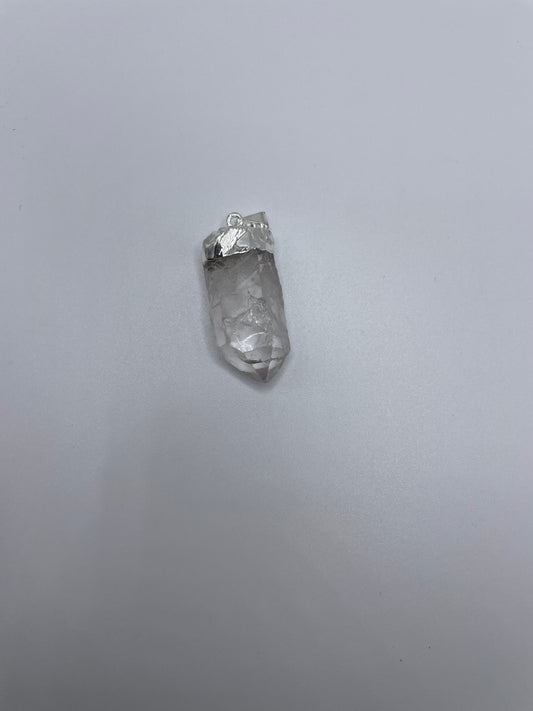 Silver Plated Quartz Pendant