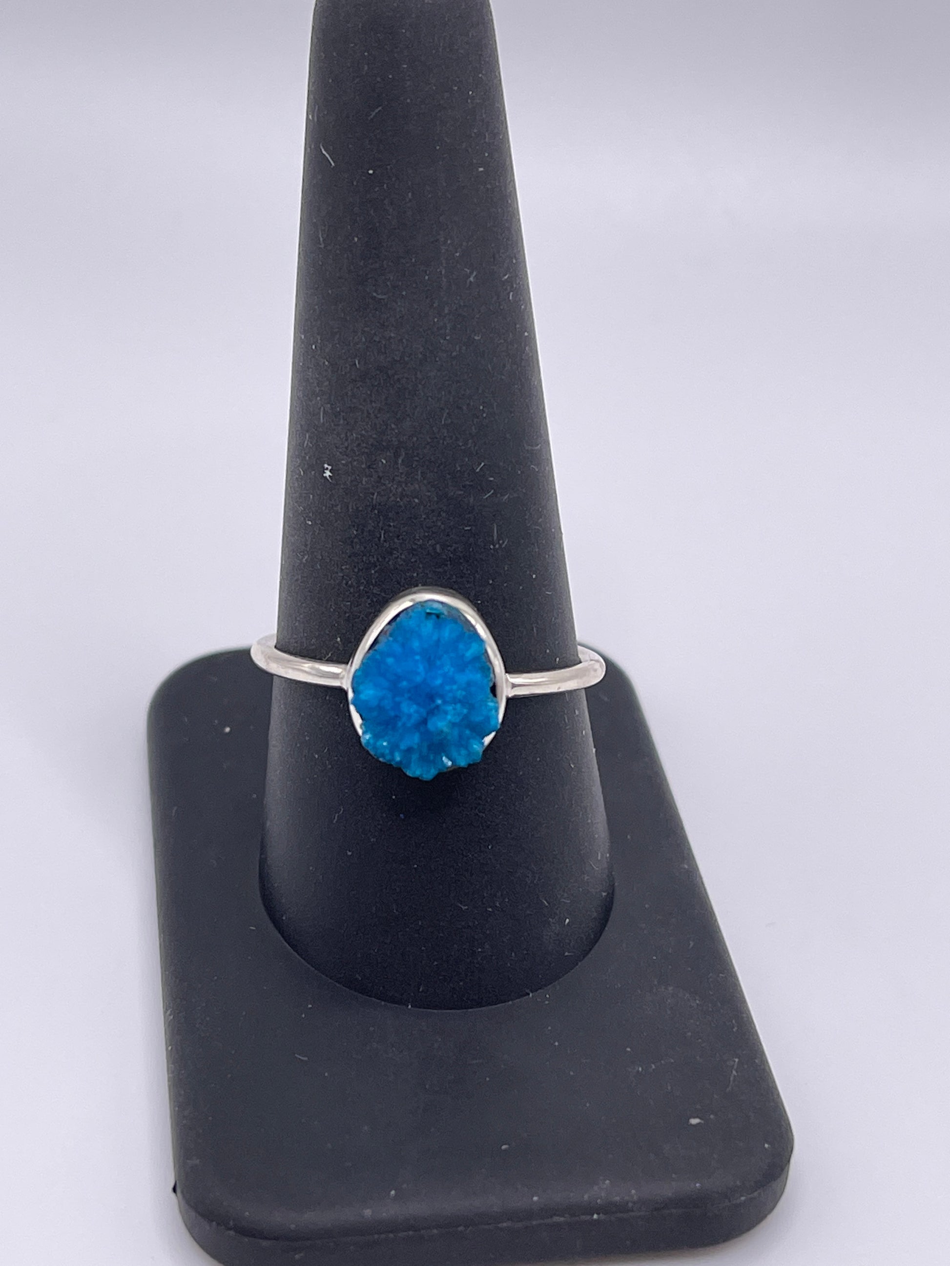 Cavansite Mini Sterling Silver Ring Size 10