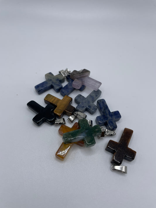 Gemstone Cross Pendant Assorted