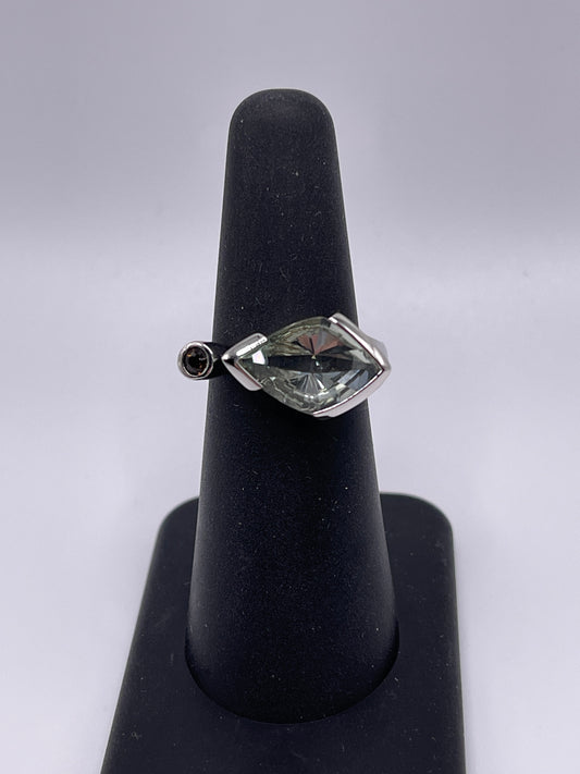 Green Amethyst Smoky Quartz Abstract Designer Ting Size 6