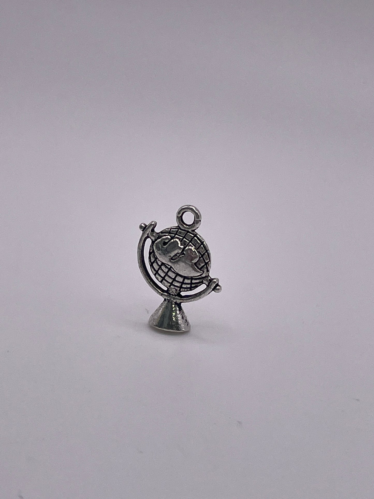 Pewter Globe Charm 1.30