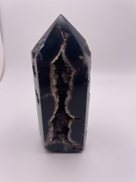 Black Druzy Agate Point