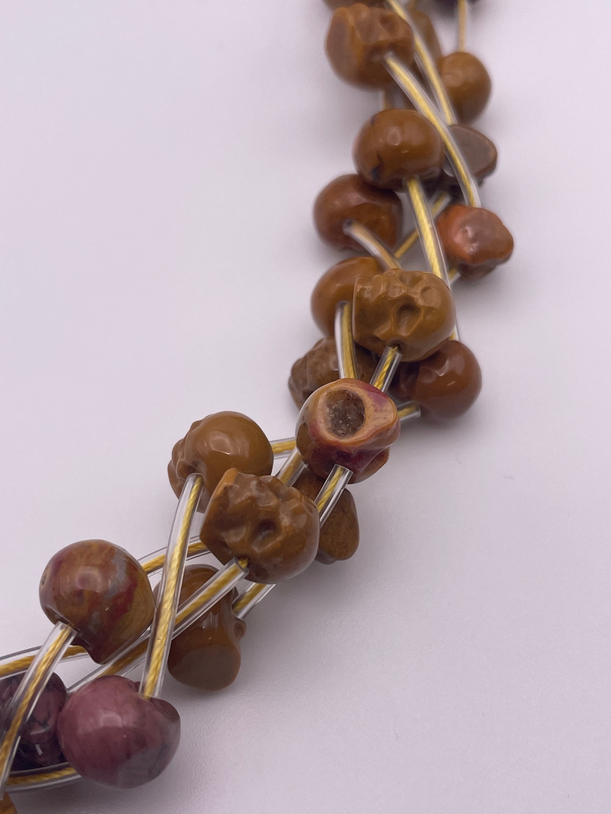 8mm Mookaite Skull Bead Strand