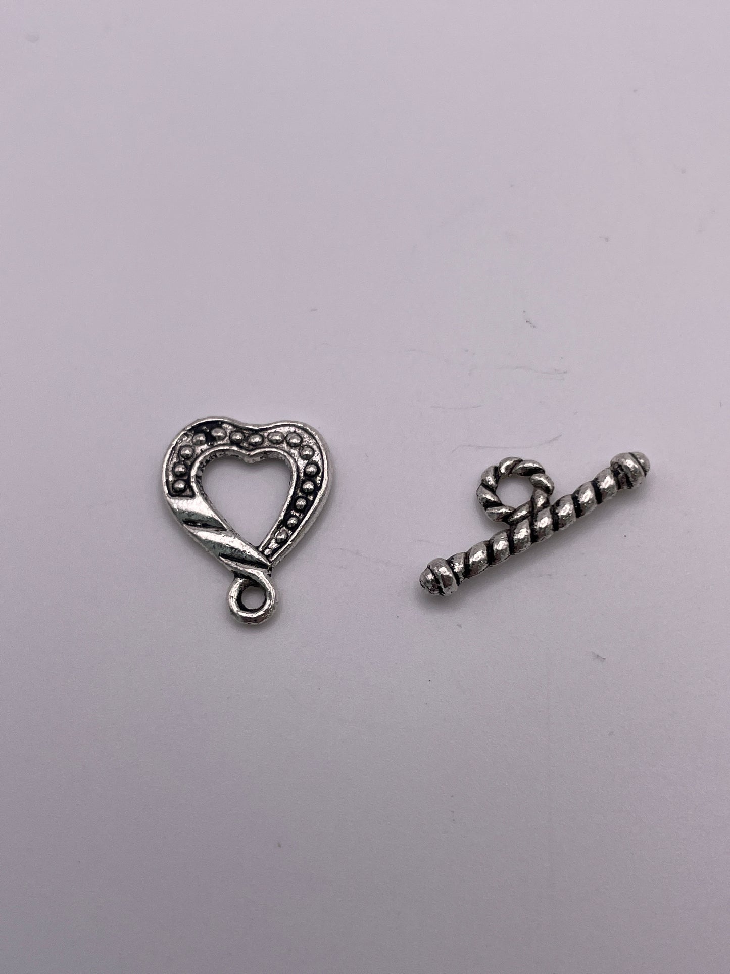 Pewter Heart Toggle Clasp 1.30