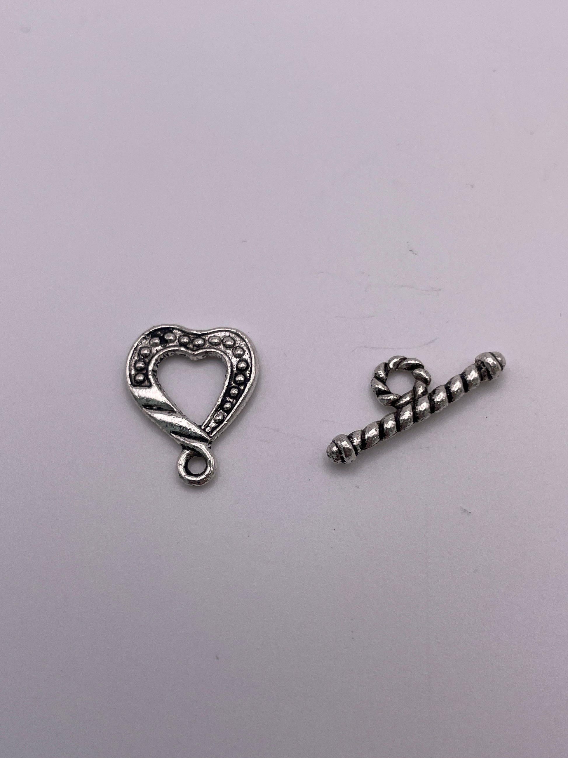Pewter Heart Toggle Clasp 1.30