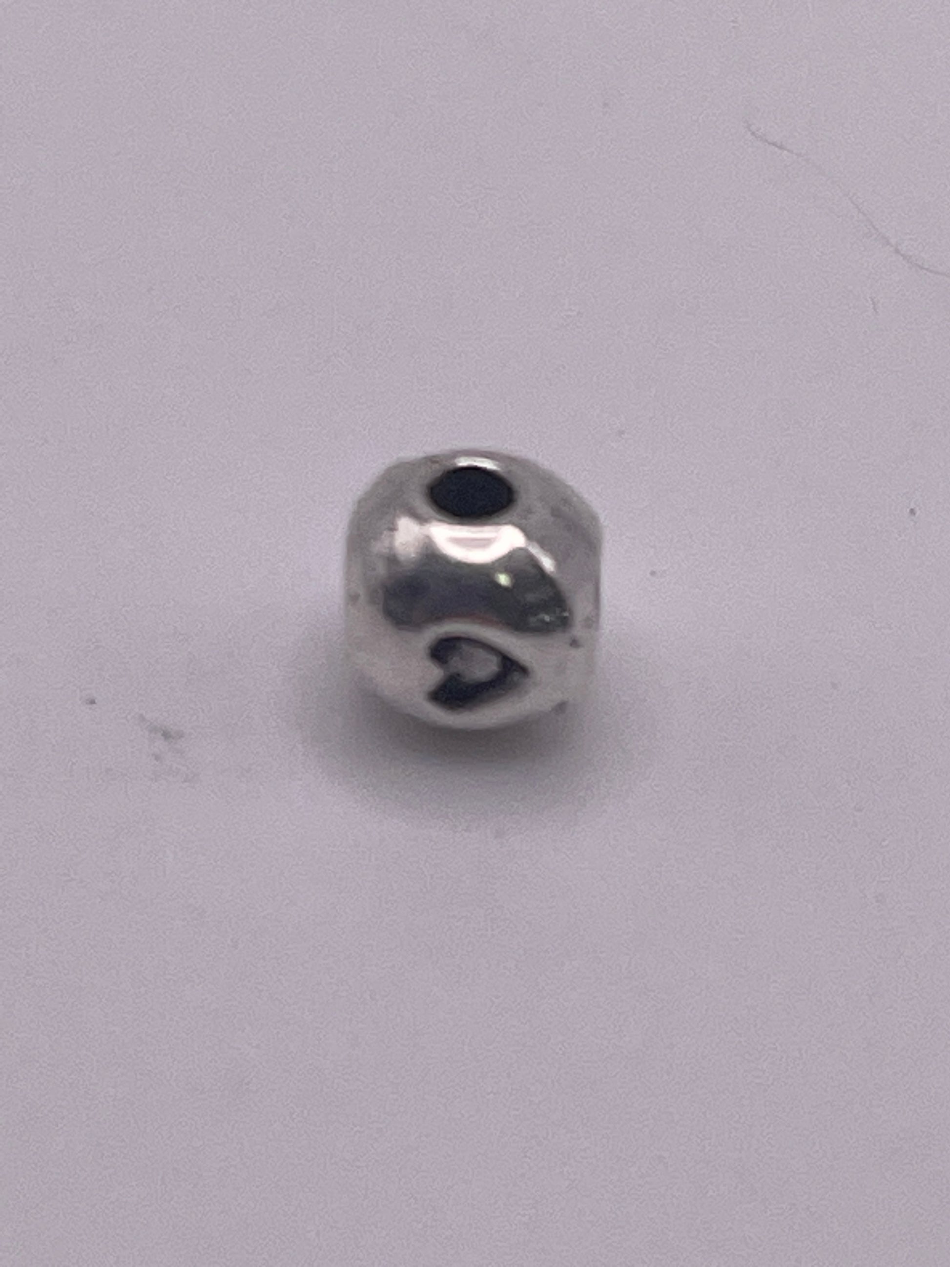 Pewter Heart Hole Bead .45