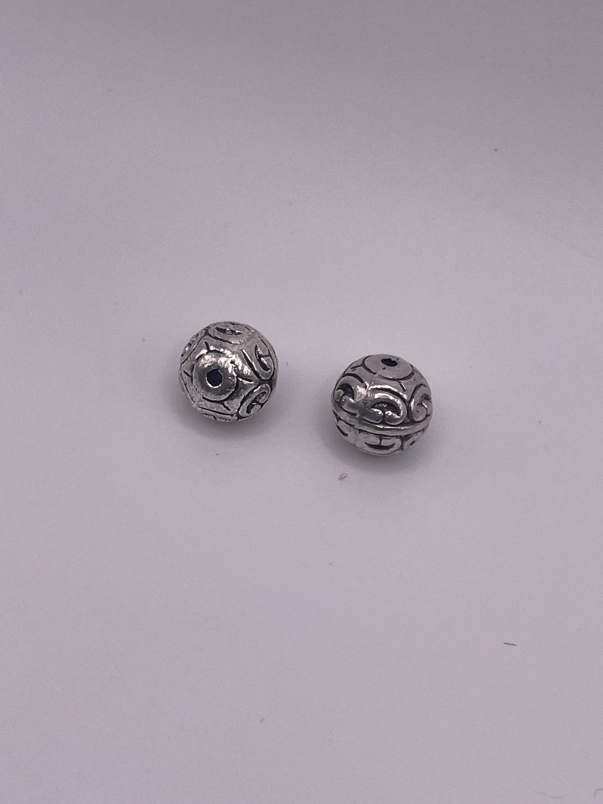 Pewter Bead Patterned 1.5