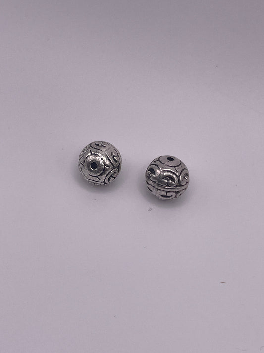 Pewter Bead Patterned 1.5