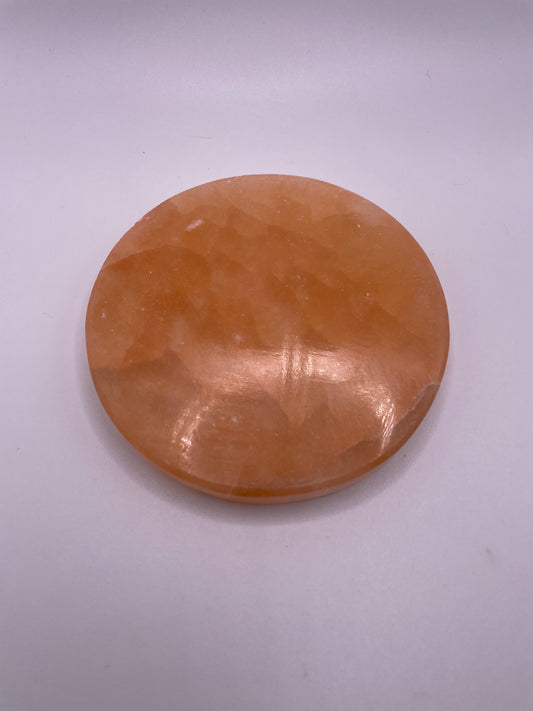 Orange Selenite 3” - 4” Round Plate