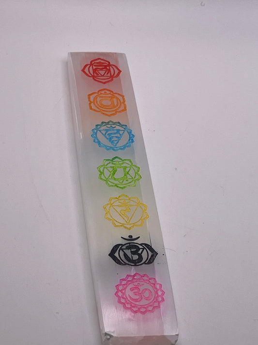 Colored Chakra Stick Selenite